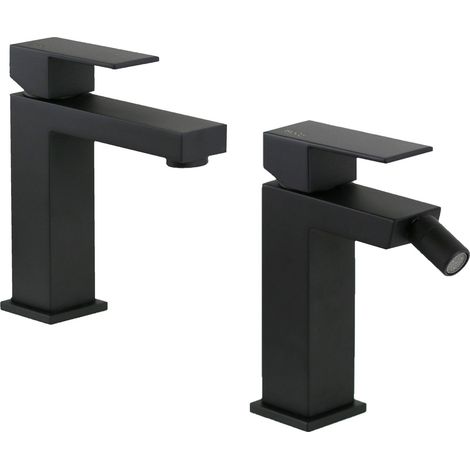 Conjunto mezclador de lavabo y bidé negro mate Ponsi Italia R KITITALIAR1NO (1/4)