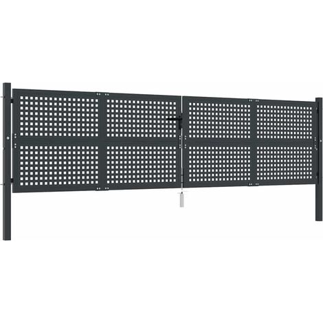 Maison Exclusive - Cancello da Giardino Antracite 400x75 cm in Acciaio (1/5)