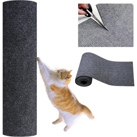 Tapis mural autocollant pour chat [40 cm x 200 cm] Planche à gratter pour chat, meuble à griffer, tapis en sisal (1/3)