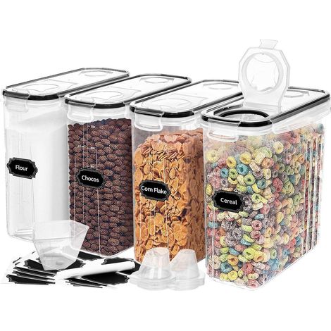 Vorratsdosen Set 4L luftdicht BPA-frei stapelbar für Mehl Zucker Müsli (1/5)