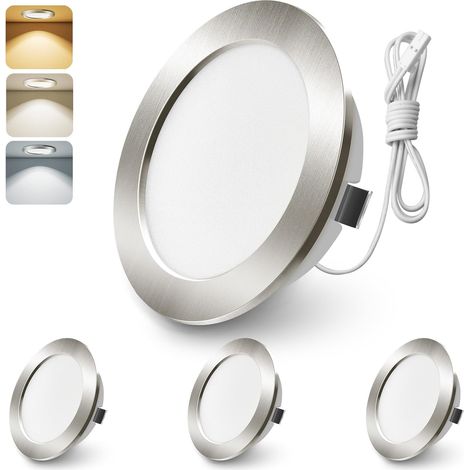 Lot de 3 Spot Led 12V(Not Dimmable),Spot Led Encastrable 12V,Nickel (1/5)