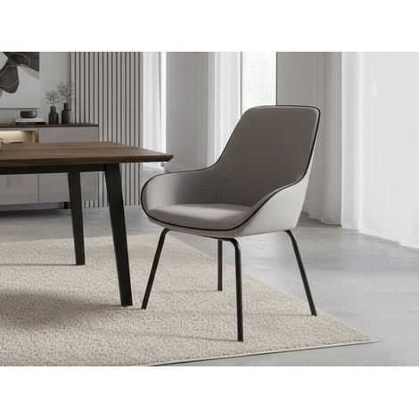 Dmora - Silla de oficina Dglionn, Sillas de oficina para sala de espera, Silla ergonómica para sala de espera, 66x59h90 cm, Gris (1/3)
