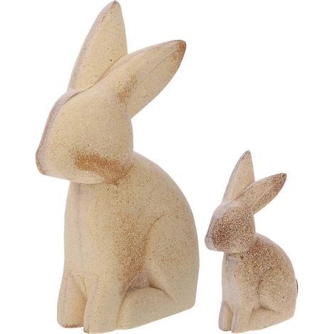 Plateau de table en bois brut, décoration de bureau en forme de lapin de Pâques, statue de lapin de Pâques, ornement en bois à faire soi-même, découpe de lapin en bois (1/5)
