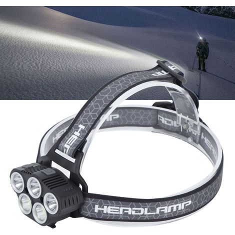 Hochleistungs-LED-Stirnlampe, Sensor-Stirnlampe, wiederaufladbare Camping-Stirnlampe, starker Lichtstrahl, Outdoor-Beleuchtung mit großer Reichweite, Angellampe, Wanderlampe, Skilampe, Jagdlampe (1/5)