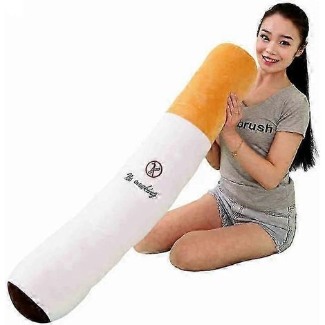Oreiller en peluche rigolo cylindrique en forme de cigarette pour dormir (1/5)