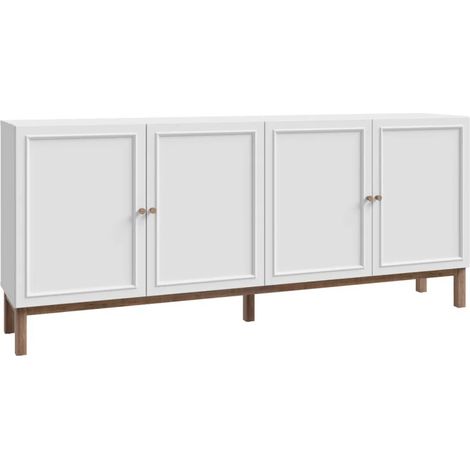 Buffet L. 199 cm décor gris et chêne avec poignées en bois - UDINE (1/5)