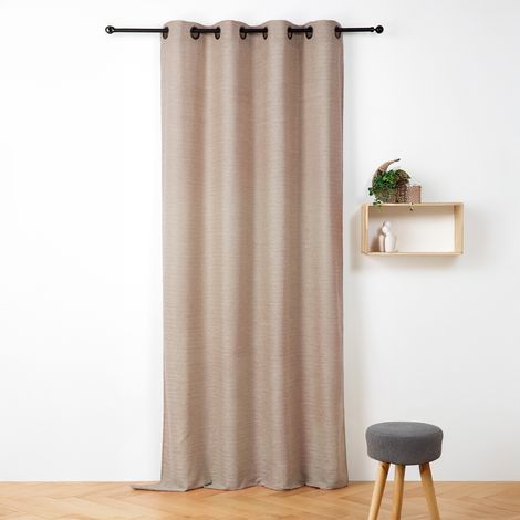 Voilage - Effet velours chiné Marron glacé 145x240 cm (1/2)