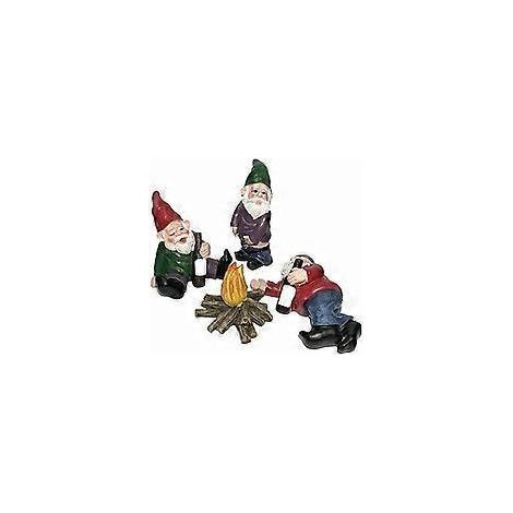 Gartenzwergfiguren, künstlerische Gartendekoration, 3 weiße Zwergenfiguren mit Bart, geeignet für Rasen- und Gartendekoration, aus Kunstharz, wasserdicht (1/5)