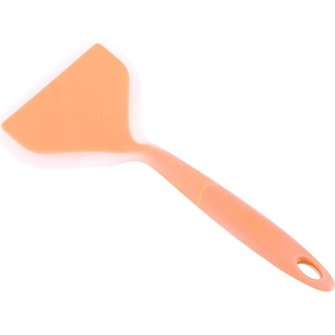 Spatule à Pelle en Silicone Antiadhésive – Spatule Large pour Gâteaux, Steaks, Pizza, Ustensiles de Cuisine (poignée orange) (1/5)
