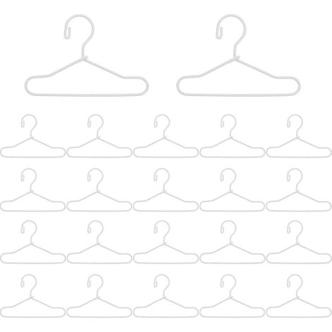 Lot de 24 cintres pour vêtements de poupée, en fil de fer, pour vêtements d'animaux, mini cintres de 40 mm, accessoires pour meubles de maison de poupée, blancs. (1/5)