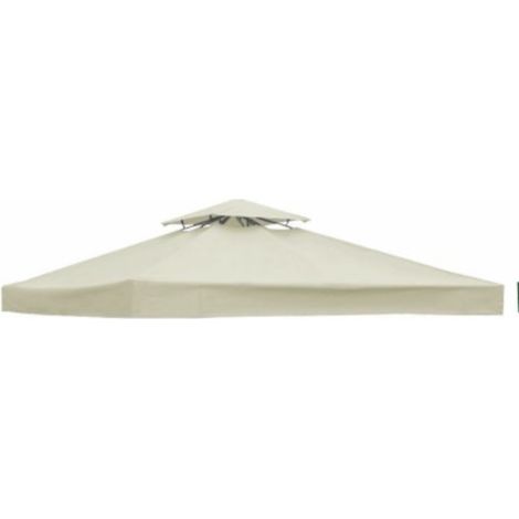 Pavillon de jardin vidaXL 3x3 m, toit 310 g/m², ton crème blanc cassé, abri solide pour terrasse (1/3)