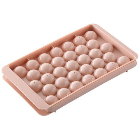 Bac à Glaçon avec Couvercle Moule à Glaçons 33 Blocs, Glaçons Whisky Démoulage Facile pour Nourriture Bébés, Bière, Glaçons aux Fruits, (1Pack Rose) (1/5)