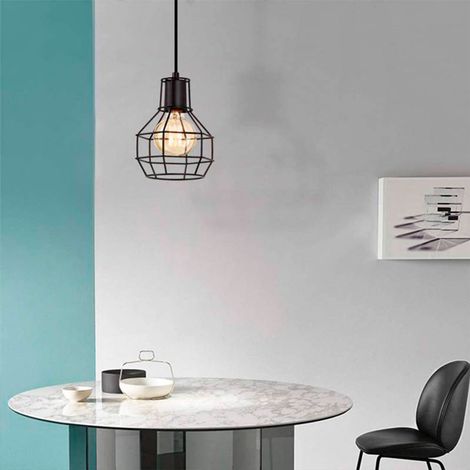 Lampe suspendue grille métallique "AZOR" - Noir (1/5)