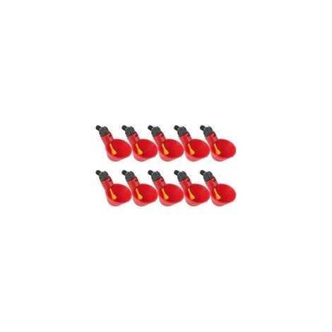 Lot de 10 abreuvoirs automatiques pour volailles – Matériau ABS de haute qualité – Système d'alimentation en eau pour poules, canards, pigeons (1/5)