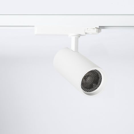 Foco Carril LED Trifásico 20W Fasano Antideslumbramiento Regulable Blanco 2700K Blanco Cálido (1/4)