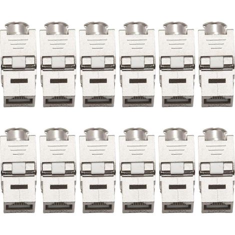 Packung mit 12 RJ45 Cat7 Netzwerksteckern aus Zinklegierung (1/5)