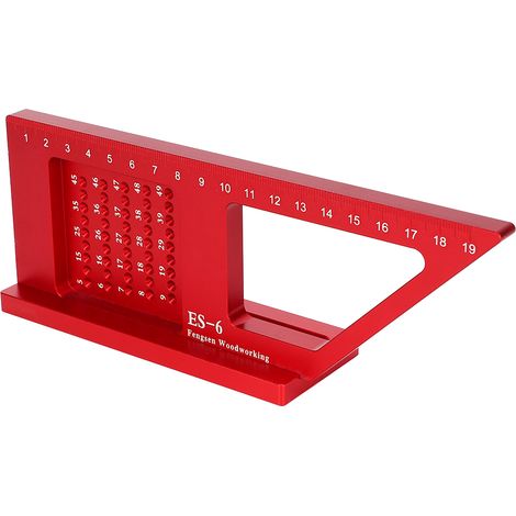 Règle de traçage en alliage d'aluminium pour le travail du bois, outil de mesure auxiliaire pour la menuiserie (1/5)