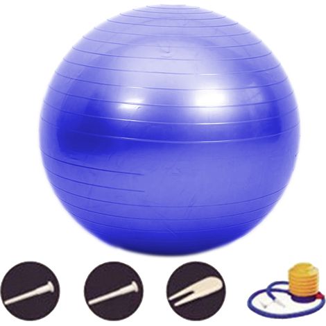 Ballon de stabilité avec pompe fournie, pour équilibre, exercice, renforcement musculaire et travail des muscles profonds (1/5)
