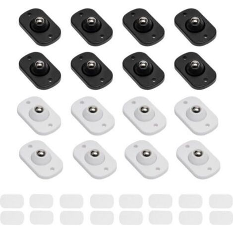 16 roulettes mini pivotantes à 360° autocollantes pour meubles lourds, appareils électroménagers, caisses de rangement et poubelles – blanches