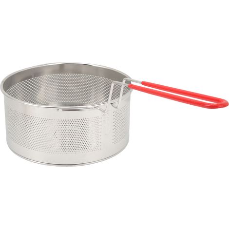 Runder Frittierkorb aus Edelstahl 304 mit Griff für Pommes frites, Zwiebelringe, Hähnchen und Pasta, groß, 19,8 cm (1/5)