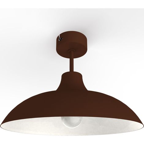 LUMICOM  PARIGINA Plafoniera, 1X E27, max 42W, metallo, marrone corten/bianco, D.30cm