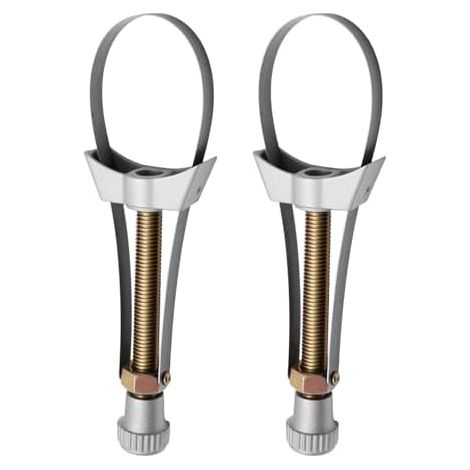 Lot de 2 clés à ruban pour filtre huile, en acier ressort, accessoires outils électriques Ø 60-105 mm - (1/5)