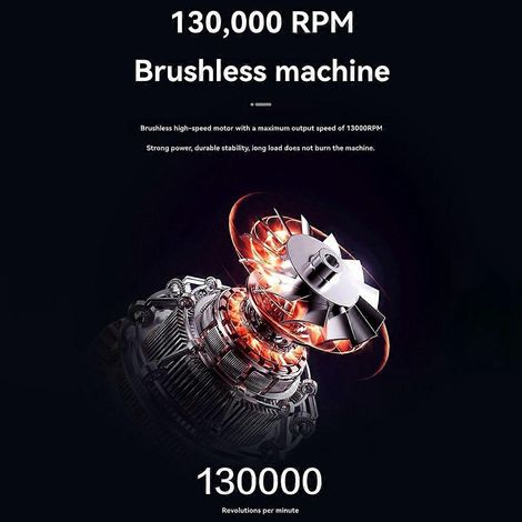 Mini ventilateur souffleur d'air 130 000 tr/min avec affichage LED et lumière, 4 vitesses de ventilation, aspirateur de poussière pour la maison et la voiture. (1/5)