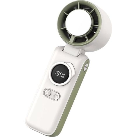 Ventilador de mano,Ventilador de mano portátil y plegable,17,2 x 6 x 5 cm,Recargable,Flujo de aire rápido,Fácil de transportar,Verde (1/5)
