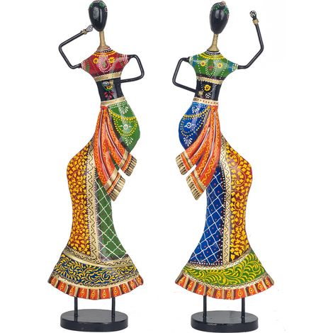 Signes Grimalt Figura Africana Y Elefante Figuras  Figura 2U Africanas Y Elefantes Multicolor 9x15x48cm 32838