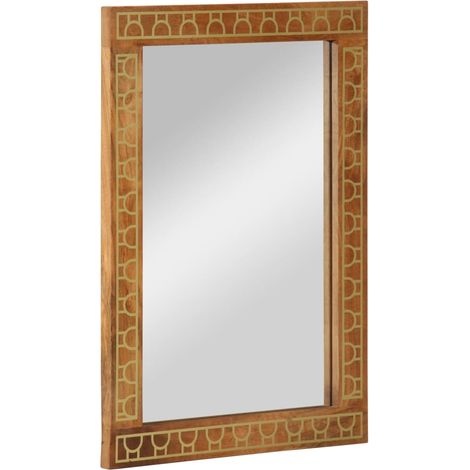 Badspiegel 50x70x2,5 cm Massivholz Mango und Glas