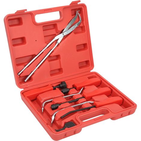 Kit D'outils de Frein à Tambour, Outil Universel de Rembobinage D'étrier de Frein 8PCS, Compresseur de Ressort de Frein, Pince à Ressort de Frein, Jeu de Cuillères de Frein, Outil de Rembobinage D'étr (1/5)