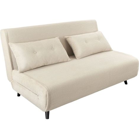 Divano trasformabile retto PRESTO bianco beige – Divano letto 2 posti