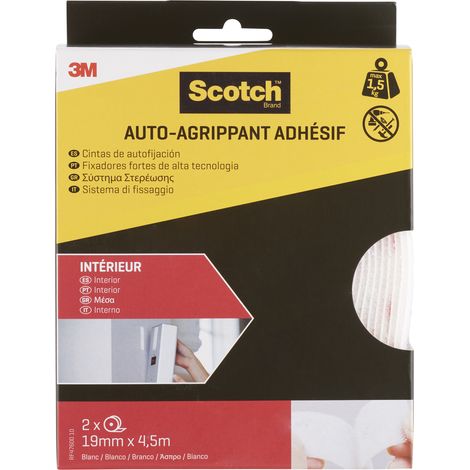 Auto-agrippants Scotch® pour Intérieur, blanc, 19 mm x 4,5 m