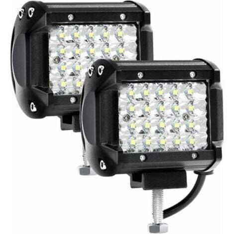 Lampe de travail LED 12 V 72 W 10,2 cm – Projecteur LED étanche IP67 pour voiture camion SUV antibrouillard 10 500 lumens (2 pièces) (1/4)