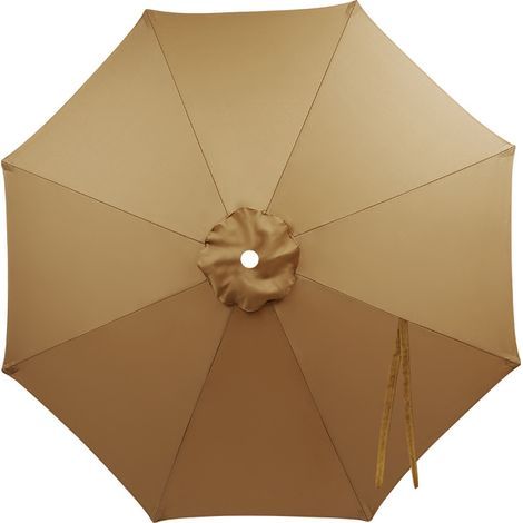 Toile de remplacement pour parasol d'extérieur, imperméable et anti-UV, couleur kaki, 270 cm - 8 baleines (1/5)