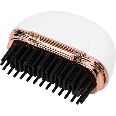 Brosse lissante sans fil à chauffage rapide rechargeable, lisseur/boucleur pour tous types de cheveux, blanc (1/5)