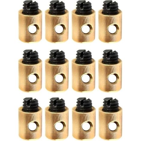 Serre cable, serre cable acier, Serre Cable velo Set de 12 Serre-serre Cable Velo Câbles de Gaz en Laiton pour Accélérateurs de Scooters et Motos,Compatibles avec Divers Véhicules et Outils de Jardin (1/5)