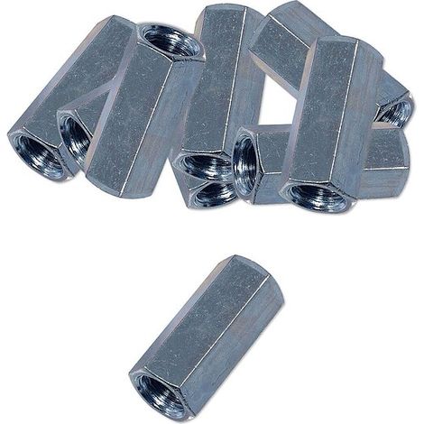 100 Stk. Sechskant-Distanzmuffe Gewindemuffe M 10 x 30 mm - Stahl verzinkt