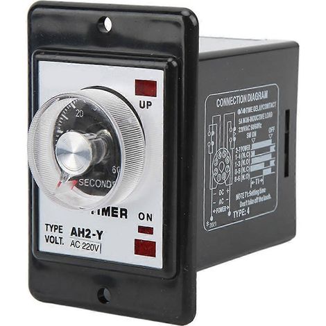 AH2‑Y 60S Zeitrelais mit kleinem Zeiger, Drehknopf, 8 Fuß, Timer, 220 V AC