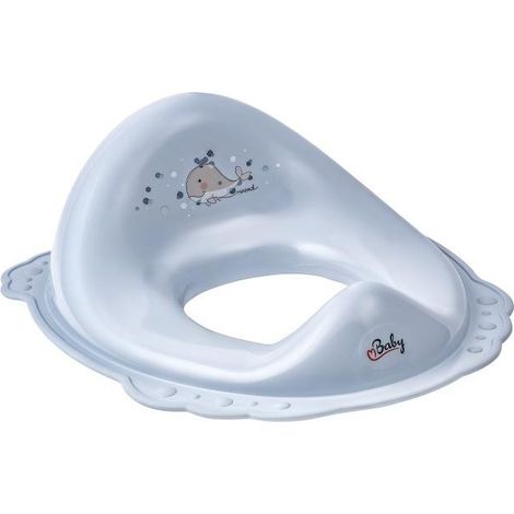 Funda para asiento de inodoro Whale Minimal, azul satinado