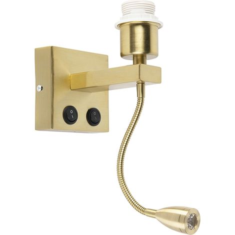 QAZQA Moderne Wandleuchte Gold mit Flexarm - Brescia Combi