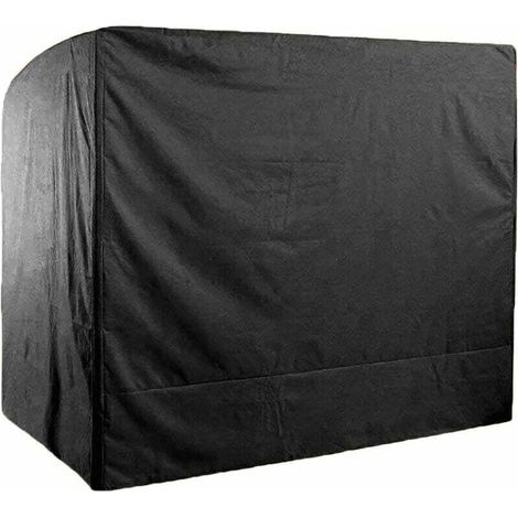 SHINING HOUSE 3-Sitzer-Gartenschaukel-Abdeckung, wasserdicht, 220 x 125 x 170 cm, 210D Oxford Anti-UV-Schaukel-Abdeckung, Outdoor-Schaukel-Schutzhülle, Schwarz (1/5)