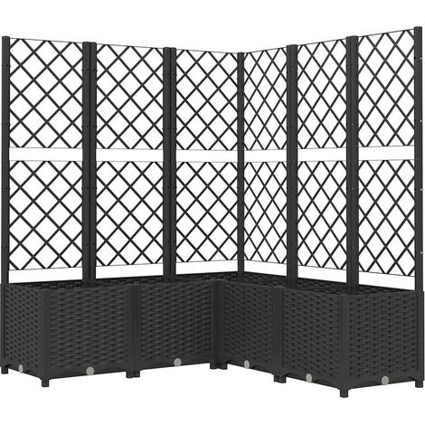 Maison Exclusive - Pflanzkübel mit Spalier Schwarz 120x120x136 cm (1/5)