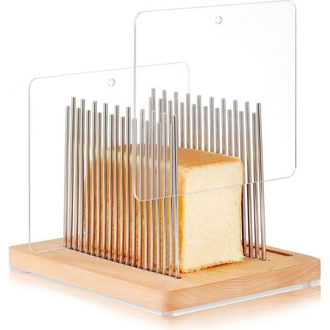 1 Guide De Trancheuse À Pain Pliable En Bois Et Acier Inoxydable Pour Cuisine Maison