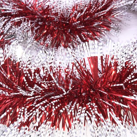 Guirlandes de Noël en fil de fer, rubans métalliques rouges et argentés, décorations pour les fêtes, Hanoukka, suspensions de plafond, articles de fête disco pour l'intérieur et l'extérieur (1/5)