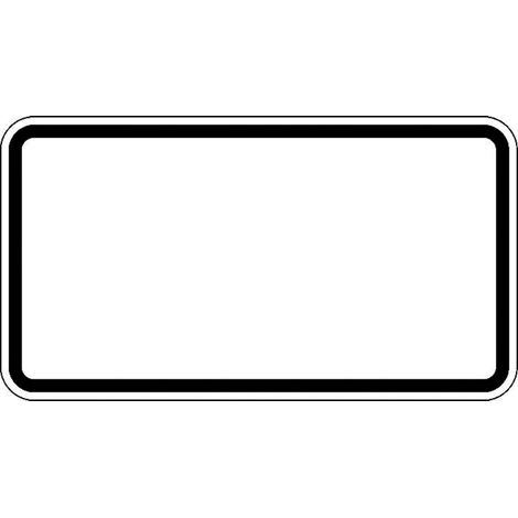 Zusatzschild blanko, 330x600mm Grund weiß - Rand schwarz RAL-Gütezeichen Folie RA1