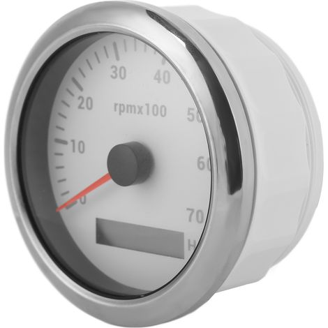 Compteur de vitesse 85mm 0-7000tr/min Rétroéclairage 7 couleurs réglable pour moteur bateau voiture 9-32V DC Blanc (1/5)