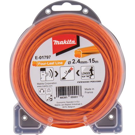 Makita E-01797 Filo Arancione Quadrifoglio Decespugliatore Tagliabordi 2,4mm15m