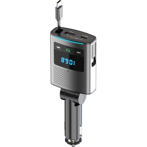 65-W-3-in-1-USB-C-Autoladegerät mit LED-Anzeige für Smartphones und Betriebssysteme – zwei USB-Anschlüsse