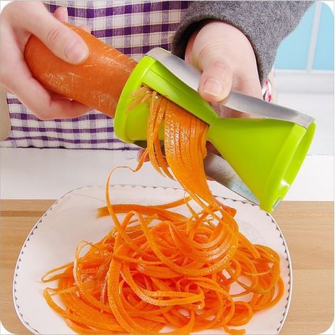 Spiraliseur multifonction pour légumes, courgettes, spaghettis et pâtes - Outil de cuisine vert
